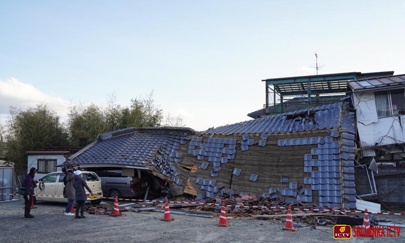 Photo taken on March 17, 2022 shows a damaged house after an earthquake at Kunimi-machi, Fukushima Prefecture, Japan. A 7.3-magnitude earthquake hit northeastern Japan on late Wednesday night. (Xinhua/Zhang Xiaoyu)